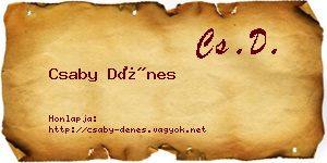Csaby Dénes névjegykártya