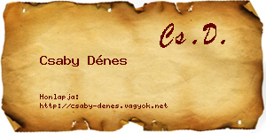 Csaby Dénes névjegykártya