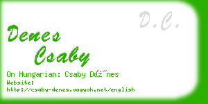 denes csaby business card